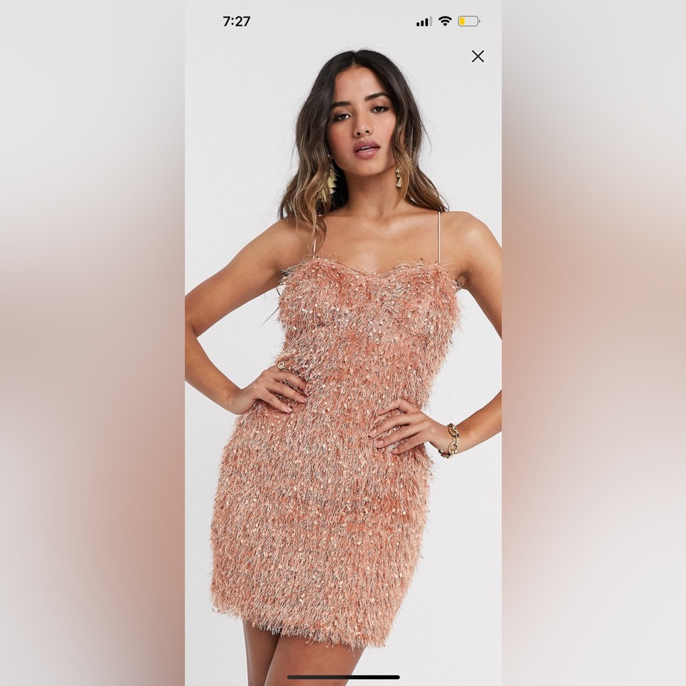 ASOS faux feather mini dress